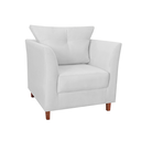 Ver imagem 1 de Poltrona Estofada Com Almofada Isis Recepção Consultório Suede Branco - LM DECOR