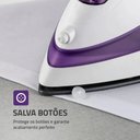 Ver imagem 5 de Ferro de Passar Roupa a Vapor Mondial Ceramic Express 1200w Branco/roxo 127v - F-40