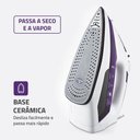 Ver imagem 2 de Ferro de Passar Roupa a Vapor Mondial Ceramic Express 1200w Branco/roxo 127v - F-40
