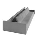 Ver imagem 5 de Sofá Ilha Modulado Milos 392cm Puff Lateral Cinza Escuro Preto Manchado Bouclê/pu G33 - Gran Belo