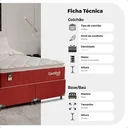 Ver imagem 3 de Cama Box Queen + Colchão Comfort Class Pillow Top 158x198cm Vinho/suede Vinho