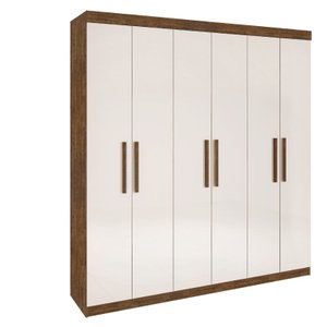 Guarda Roupa Casal 6 Portas 4 Gavetas Leblon D'doro Ypê/off White