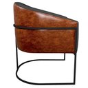 Ver imagem 4 de Kit 2 Poltronas Luiza Base de Ferro Preto Corano Nozes e Linho Cinza Escuro - Am Decor