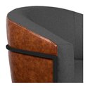 Ver imagem 6 de Kit 2 Poltronas Luiza Base de Ferro Preto Corano Nozes e Linho Cinza Escuro - Am Decor