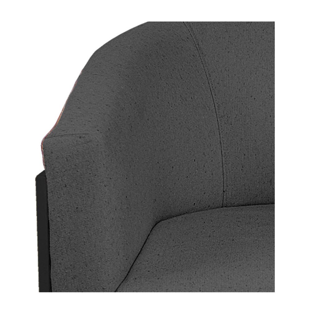 Kit 2 Poltronas Luiza Base de Ferro Preto Corano Nozes e Linho Cinza Escuro - Am Decor - 7
