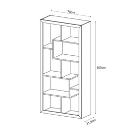 Estante Livreiro Multiuso Com Nichos E1712 Amêndoa - Tecno Mobili - 4
