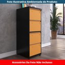 Ver imagem 6 de Armário de Arquivo Oficio 4 Gavetas Pandin 47 Cm (larg) Aço Preto C/ Frente Gaveta Laranja C/