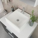 Ver imagem 4 de Conjunto Gabinete Banheiro Rubi 60cm - Gabinete + Cuba + Espelheira - Branco/preto