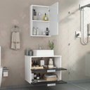 Ver imagem 3 de Conjunto Gabinete Banheiro Rubi 60cm - Gabinete + Cuba + Espelheira - Branco/preto