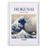 Quadro Decorativo Hokusai - Onda 24x18cm - com Vidro:moldura Branca - 2