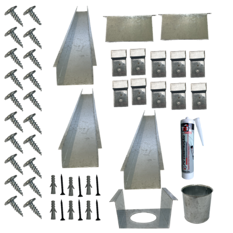Kit Calha Telhado Cocho Divisa Platibanda 5 Mts Galvanizada Galvocalhas Calha Galvanizada Saída Redo