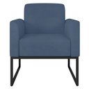 Ver imagem 6 de Kit 2 Poltronas Decorativas Isabella Base Industrial Suede Azul Marinho/Preto Gran Belo