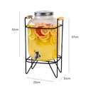 Ver mais imagens de Suqueira de Vidro Grande com Suporte 8 Litros Dispenser Agua Bebidas Retro Refresqueira Premium