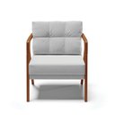 Ver imagem 4 de Kit 02 Poltronas Melissa Suede Cinza Base de Madeira Castanho - D’Rossi
