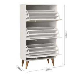Sapateira Basculante 9 Compartimentos Mdf Estilo Retrô - 4