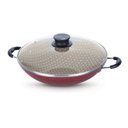Ver imagem 1 de Panela Wok Alumínio 32cm Com Tampa De Vidro Paris Bordô 20545732