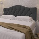 Ver imagem 1 de Cabeceira de Cama Casal Capitone Provençal Suede Grafite 120 Cm Altura Rbl
