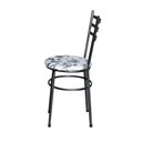 Ver imagem 5 de Conjunto 4 Cadeiras para Cozinha Epoxi Preta Craqueada Assento Floral Branco