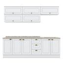 Ver imagem 1 de Cozinha Modulada Americana 8 Peças Balcão 120cm Branco/calcare com Tampo - Móveis Henn