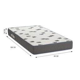 Cama Solteiro Simba Branco Fosco Pés Madeira Natural com Colchão D33 - Reller Móveis - 5