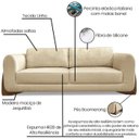 Ver imagem 3 de Sofa Jolie 2 Lugares 160cm Pes Boomerang Linho 211 Dourado Ezz