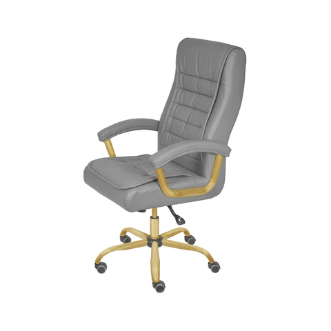 Cadeira Escritorio Oslo - Cinza | Dourado Matte