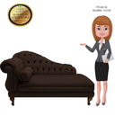 Ver imagem 5 de Recamier Divã Namoradeira Larissa 185cm Direito de Quem Senta Corano Marrom - Incasa Decor