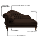 Ver imagem 3 de Recamier Divã Namoradeira Larissa 185cm Direito de Quem Senta Corano Marrom - Incasa Decor
