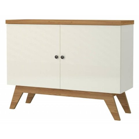 Balcao Claus 2 Portas Cor Off White com Freijo 1,20 Mt (larg) - 60737