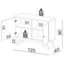 Ver imagem 3 de Balcao Claus 2 Portas Cor Off White com Freijo 1,20 Mt (larg) - 60737