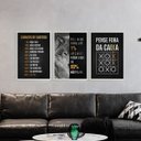 Ver imagem 1 de Kit 3 Quadros Motivacionais Empreendedorismo 45x34cm - com vidro:Madeira branca