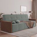 Ver imagem 1 de Sofa Cama Retrátil e Reclinável Casal Paris 2,10m Veludo Cinza - Luxo Estofados