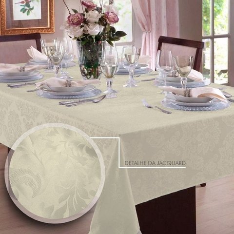 Toalha de Mesa Jacquard 6 Lugares | Admirare - Champagne