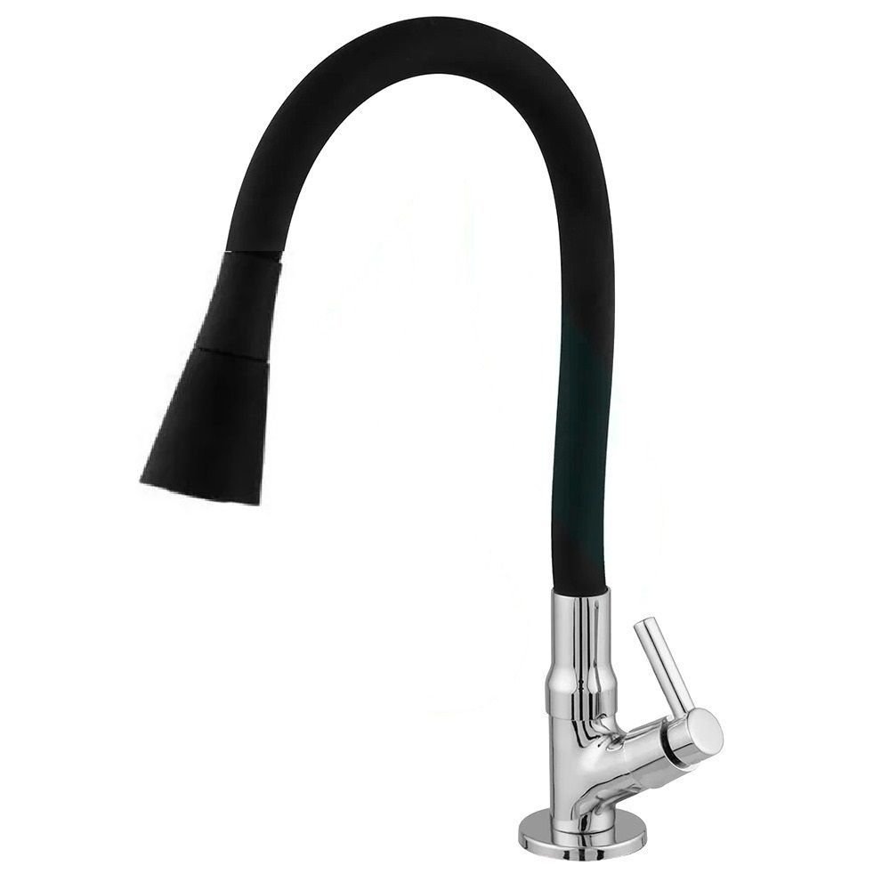 Torneira Gourmet Flexível Cozinha Luxo Alta 2 Jatos Preta Casagrande Mundial - 1