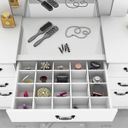 Ver mais imagens de Penteadeira com Porta Joias Interruptor Usb 7 Gavetas e Banqueta Boreal Branco