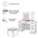 Ver imagem 5 de Penteadeira com Porta Joias Interruptor Usb 7 Gavetas e Banqueta Boreal Branco