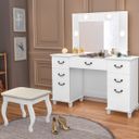 Ver imagem 3 de Penteadeira com Porta Joias Interruptor Usb 7 Gavetas e Banqueta Boreal Branco