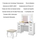 Ver imagem 6 de Penteadeira com Porta Joias Interruptor Usb 7 Gavetas e Banqueta Boreal Branco