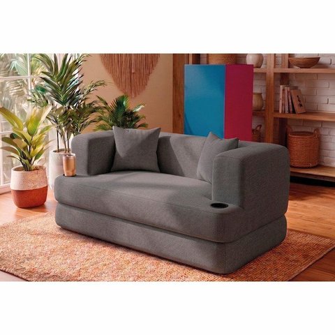 Sofá Cama Muna 1,50m Xpand Tech Tecido Bouclê Cama Inbox
