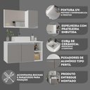 Ver imagem 2 de Conjunto Gabinete Banheiro Virtus 80cm Gabinete + Cuba + Espelheira Branco Cinza