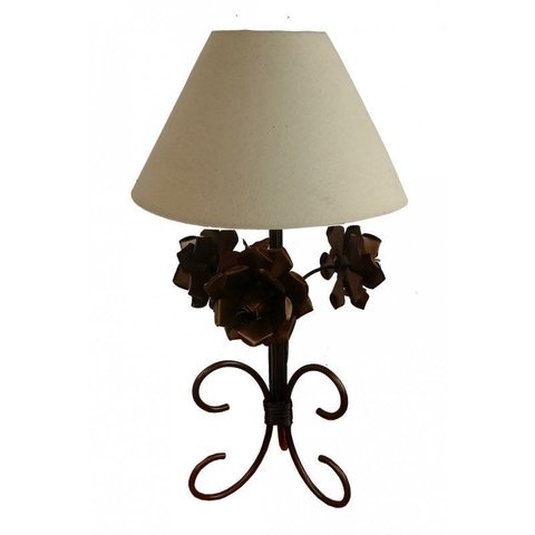 Luminária Abajur de Quarto Cabeceira de Cama e Iluminação Lateral em Ferro - Verniz