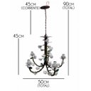 Ver imagem 3 de Lustre de Fabricação Própria Arte em Ferro com Flores para Varanda - Branco