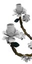 Ver imagem 6 de Lustre de Fabricação Própria Arte em Ferro com Flores para Varanda - Branco