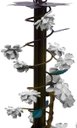 Ver imagem 5 de Lustre de Fabricação Própria Arte em Ferro com Flores para Varanda - Branco