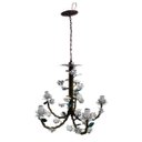 Ver imagem 2 de Lustre de Fabricação Própria Arte em Ferro com Flores para Varanda - Branco