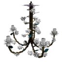 Ver imagem 1 de Lustre de Fabricação Própria Arte em Ferro com Flores para Varanda - Branco
