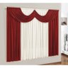 Cortina de Janela em Malha Com Bando 300x250 Dispensa Passar - Vermelha - 1