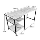 Ver imagem 3 de Mesa para Escritório com Prateleiras Style Industrial Carvalho e Preto