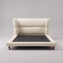 Ver imagem 2 de Cama Box Base Casal com Cabeceira Mochi 138x188 Estofada Orgânica Japonesa Linho Bege - Desk Design