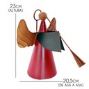 Ver imagem 2 de Anjo Decoração de Natal Artesanal de Ferro Rustico Enfeite de Mesa - Corneta